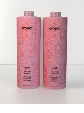 Amika Vault Color-Lock Shampoo & Conditioner Set 33.8 oz 1L Duo Color Safe